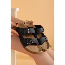 Kadın Esnek Yumuşak Ayarlanabilir Tokalı Slide Rahat Comfort Anatomik Terlik