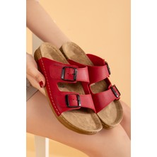 Kadın Esnek Yumuşak Ayarlanabilir Tokalı Slide Rahat Comfort Anatomik Terlik