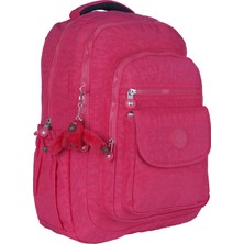 Relaxion Krinkıl Su Geçirmez Astarlı Kumaş Okul Sırt Çantası Pembe 1620