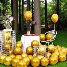 25 Adet Gold Krom Balon Gold Parlak Metalik Balon Krom Gold Balon Helyum Gazına Uçan Balona Uygundur