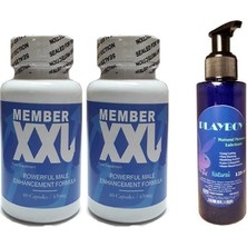 Playboy Hintohu Member xxl Erkeklere Özel 60'lı 2  Adet - Playboy Natural Personal Lubricant 125 ml Lubricant Gel Jel