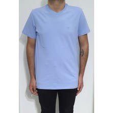 Santa Fistan Store Erkek Düz Spor Kesim Rahat Kalıp V Yaka T-Shirt