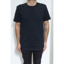 Santa Fistan Store Erkek Düz Spor Kesim Rahat Kalıp Bisiklet Yaka T-Shirt