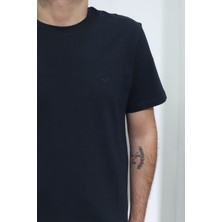 Santa Fistan Store Erkek Düz Spor Kesim Rahat Kalıp Bisiklet Yaka T-Shirt