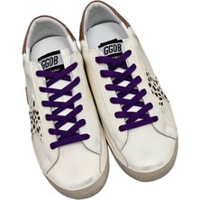 Women's Sneakers Dalmatian Golden Goose Superstar Purple Lace-Up - Brown back ankle - Kadın Ayakkabı Mor Bağıcık Dalmaçya Yıldız