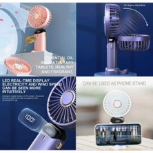 Tatlı Sebep Mini Klima LED Göstergeli Şarjlı El Fanı Vantilatör 5 Kademeli Hız Serinletici Fan