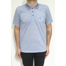 Santa Fistan Store Erkek Desenli Klasik Kesim Rahat Kalıp Tek Cepli Polo Yaka T-Shirt