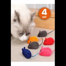 Renkli Kedi Eğitim Oyun Faresi Seti, 4'lü Paket, Eğlenceli ve Öğretici Tasarım