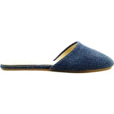 Lacivert Keten Kumaş Barefoot Terlik