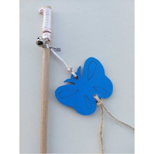 Mavi Kelebek Tasarımlı Kedi Lazer Kesim Oyuncağı