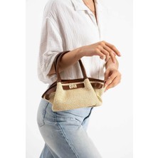 Lisbond Lucy Model Hasır Taba Kadın El ve Omuz Çantası Hediye Paketi Şeklinde Gönderilir