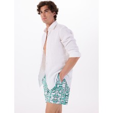 Mustang Çağla - Beyaz Erkek Şort Mayo M5SM-SRT0004