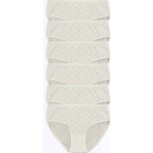 FSM1453 6'lı Paket Kadın Midi Bato Pamuklu Transfer Ri̇bana Yüksek Bel Külot