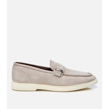 Hotiç Erkek Süet Deri Bej Toka Detaylı Günlük Loafer