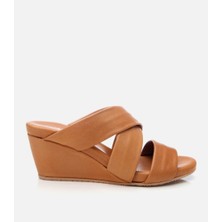 Hotiç Kadın Deri Taba Dolgu Topuklu Terlik