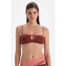 Kahverengi Straplez Bikini Üst