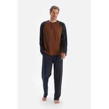 Camel Reglan Kol Patlı Tişört Pantolon Pijama Takımı