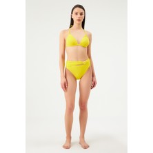 Sarı 1085ESBK Boyundan Bağlı Kaplı Bikini Tk.