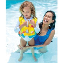 intex Deniz Yaşamı Balık Desenli Deniz Yeleği Sarı Can Yeleği 41X30 3-5 Yaş