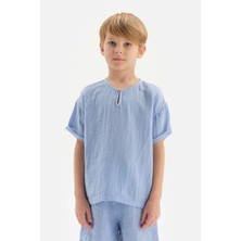 Mavi Erkek Çocuk Müslin Tişört