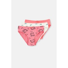 Fuşya - Beyaz 3 Lü Slip