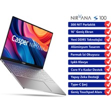 Casper Nirvana Taşınabilir Bilgisayar S100 300NIT İ7-13620H 32GB Ddr5 Ram 1tb SSD Windows 11 Home Taşınabilir Bilgisayar S100.1362-DF00A-G-F-CANEX16