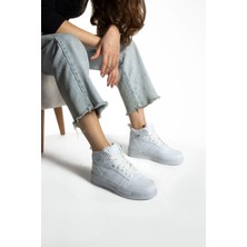 Beyaz Bilekli Spor Ayakkabı Basket Ayakkabısı