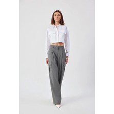 Kadın Gri Eva Trousers Kargo Pantolon
