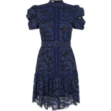 Kadın Indigo Lace Şık Elbise