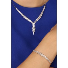 ÇGK KUYUMCULUK  Beyaz Taşlı Altın Set Takım CGKTKM0014