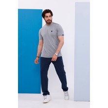 Piyera Erkek Battal Beden Açık Gri Bisiklet Yaka T-Shirt Alt-Üst Takımı - 130