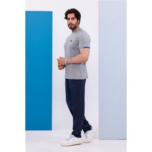 Piyera Erkek Battal Beden Açık Gri Bisiklet Yaka T-Shirt Alt-Üst Takımı - 130
