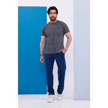 Piyera Erkek Battal Beden Antrasit Bisiklet Yaka T-Shirt Alt-Üst Takımı - 130