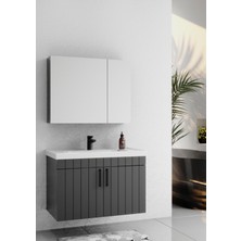 Lizbon 80 cm Lake Antrasit Banyo Dolabı