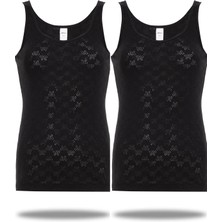 FSM1453 2'li Paket Kadın Pamuklu Transfer Ribana V-Yaka Basic Atlet