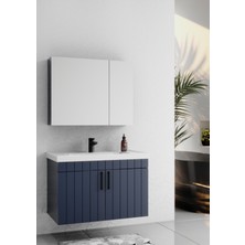 Lizbon 80 cm Lake Lacivert Banyo Dolabı