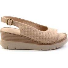 Bej Leather Kadın Sandalet K05299112603