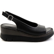Siyah Leather Kadın Sandalet K05299112603