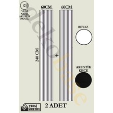 Dekobase Beyaz (2 Adet) 60X240CM Yeni Nesil Akustik Ahşap Duvar Paneli