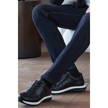 İmza Siyah %100 Deri Analin Bağcıklı Casual Ayakkabı 1033245161