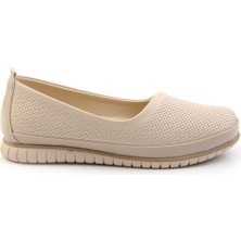 Bej Leather Kadın Babet K01140004903