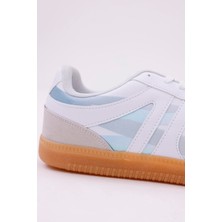 Dijital Baskı Unisex Samba Beyaz-Mavi Günlük Spor Ayakkabı