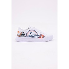 3D Dijital Baskı Kadın Alex McQueen Beyaz - Aloha Desenli Sneaker