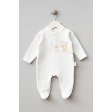 Sevimli Kaplan Desenli Pamuklu Bebek Kapitone Tulum