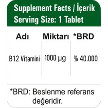 Happymore 1000 Mcg Vitamin B12 Içeren 30 Tablet Takviye Edici Gıda