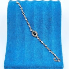 Zirkon ve Oltu Taşı Işçilikli 925 Ayar Gümüş Bileklik