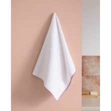 Camille Kroşeli %100 Pamuk Yüz Havlusu - Beyaz/lila