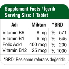 Happymore Folik Asit ve B Grubu Vitaminler Içeren 30 Tablet Takviye Edici Gıda