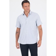 Siyah Sert  Yaka Kısa Kol Cepli  Comfort Fit Cls Gömlek 1004250259
