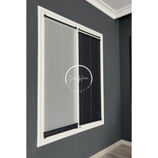 Serin Home Collection Gece Gündüz Katlanabilir Antrasit Çiftli Plise Perde, Cam Balkon Perdeleri, Pvc Pencere Perdeleri